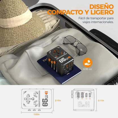 Reiseadapter mit USB Typ C Stecker EU/UK/US/AUS
