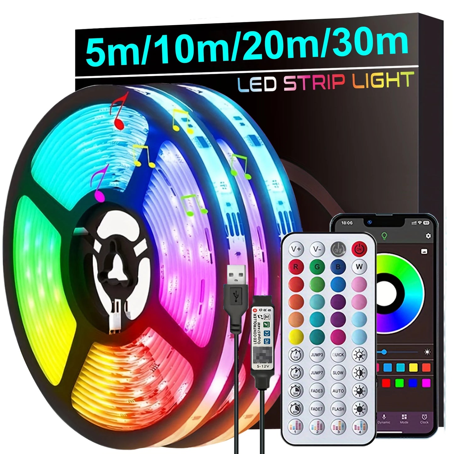 LED-Streifen Musiksynchronisierung LED-Lichter Raum