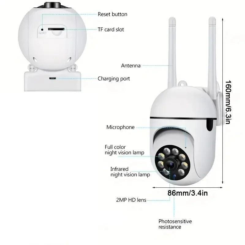 Kabellose Überwachungskamera 360 Grad Gegensprechanlage