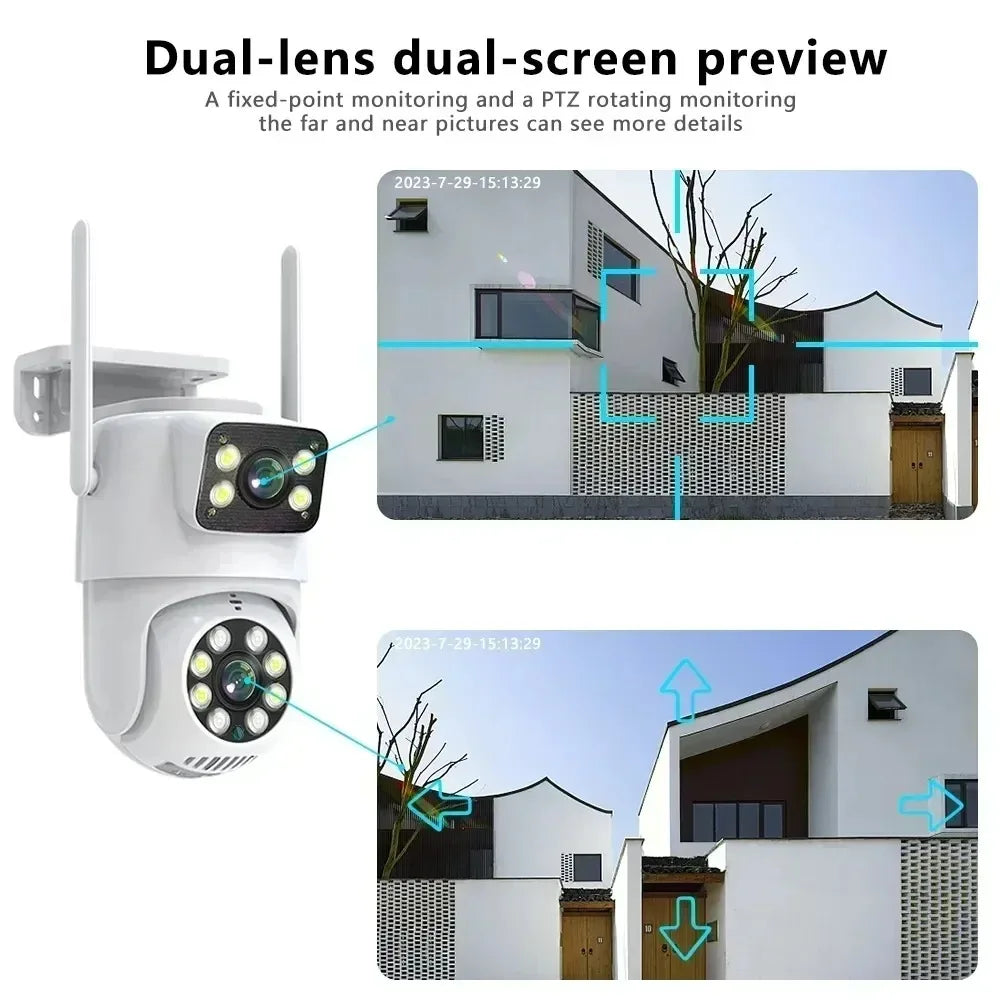 WIFI-Kamera mit Dual-Objektiv, Full HD, Dual-Bildschirm